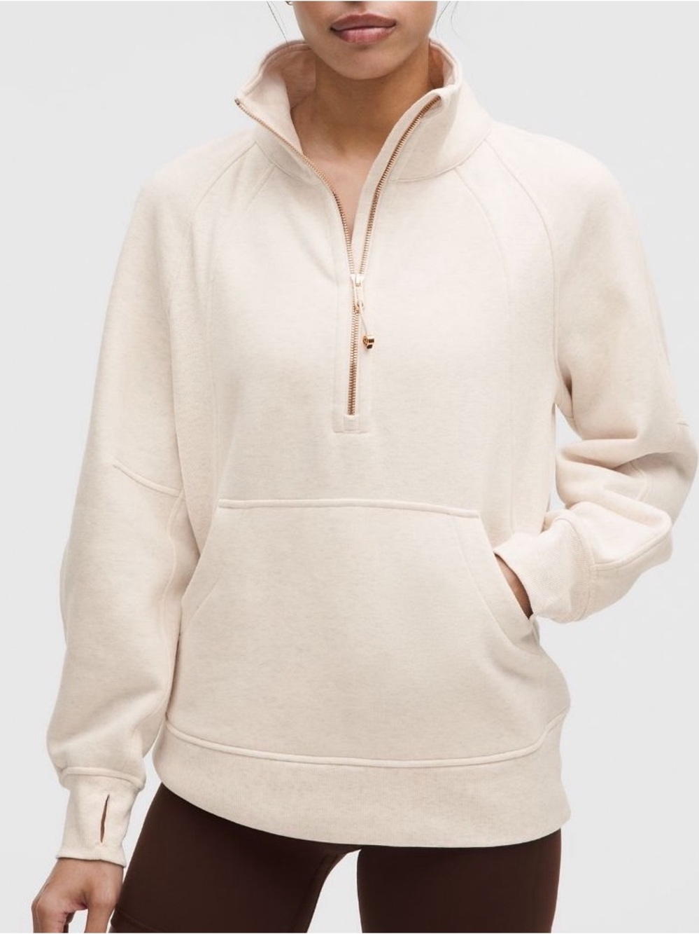 7-8 NWT size M/L Lululemon Scuba Oversized Funnel Neck Half-Zip HRLI